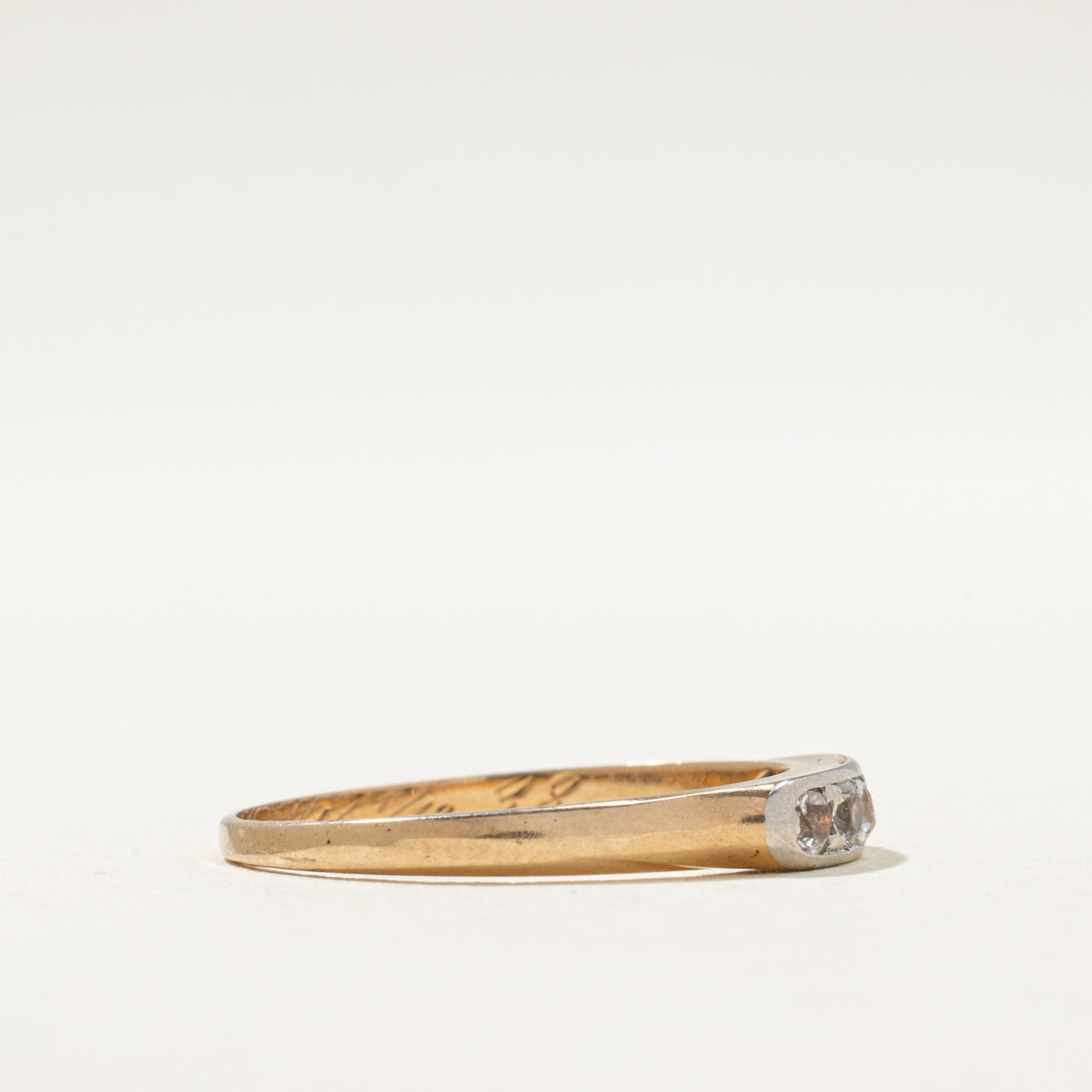 1940 Finnish Five Stone Clear Sapphire Ring | 0.30ctw | SZ 7