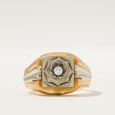 Art Deco Italian Single Stone Diamond Cocktail Ring | 0.07ct | SZ 10