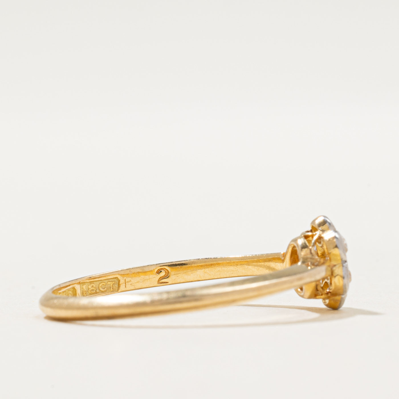 Bague marguerite en diamant taille ancienne européenne | 0,12 ct | Taille 6,5