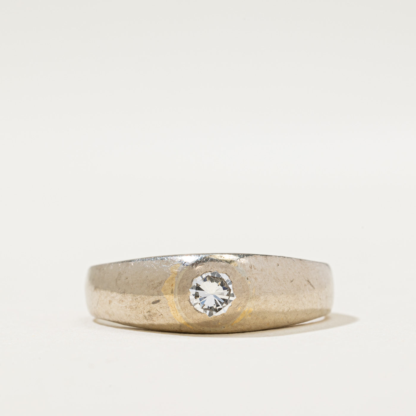 Dutch Hallmarked Flush Set Diamond Ring | 0.10ct | SZ 7