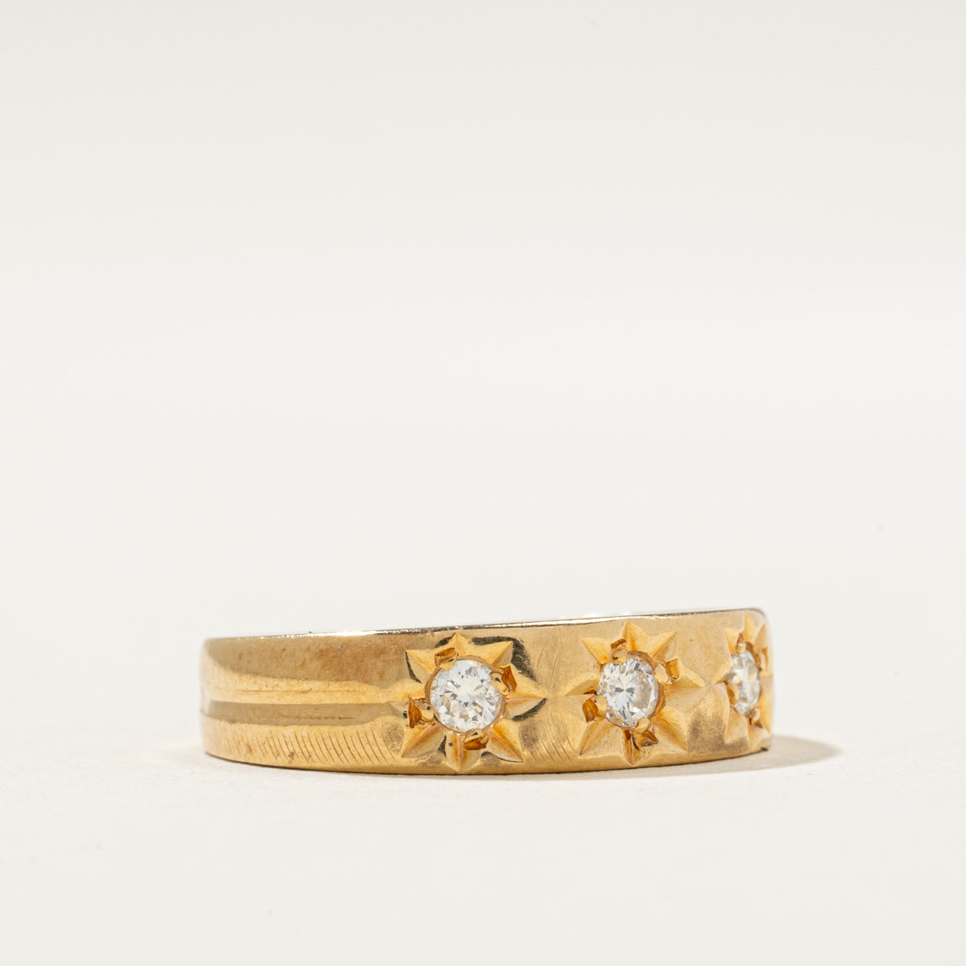 1991 London Three Stone Diamond Band | 0.12ctw | SZ 5.75