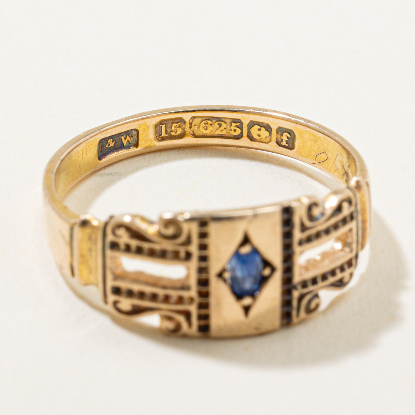 1905 Birmingham Sapphire Antique Ring | 0.05ct | SZ 6.25