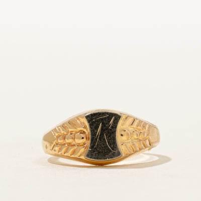 Vintage Italian 18k Gold Signet Ring | SZ 4