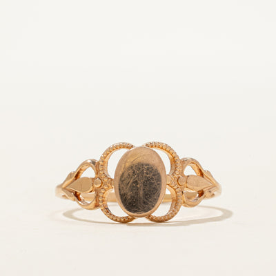 Soviet Hallmarked 14k Rose Gold Signet Ring | SZ 9