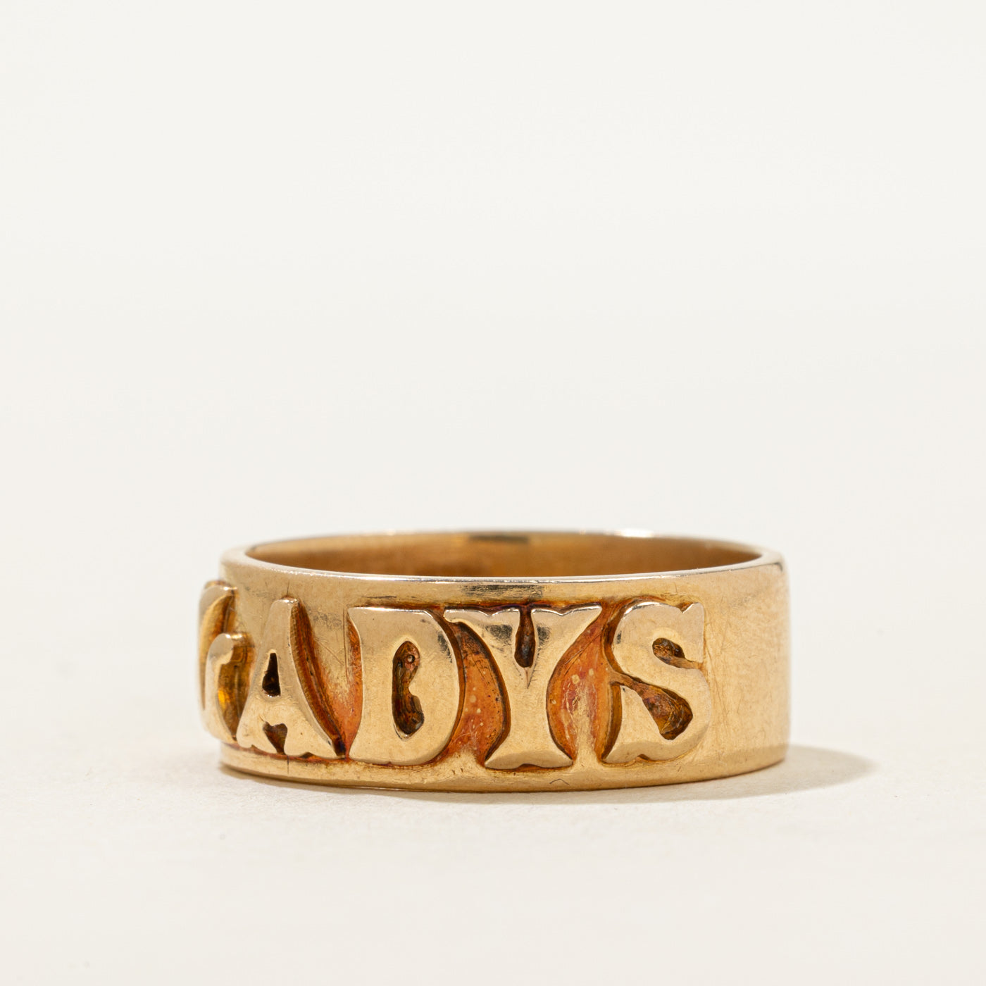 Pseudo Hallmarked 18k Yellow Gold "GLADYS" Cigar Band | 7.65mm | SZ 8.75
