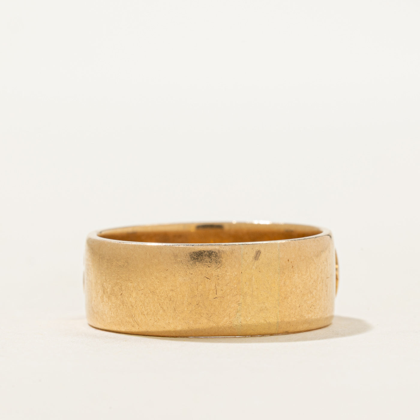 Pseudo Hallmarked 18k Yellow Gold "GLADYS" Cigar Band | 7.65mm | SZ 8.75