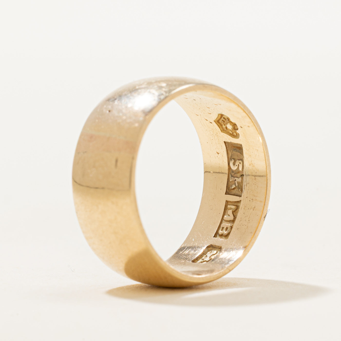Pseudo Hallmarked 15k Yellow Gold Cigar Band | 7.66 | SZ 3.25