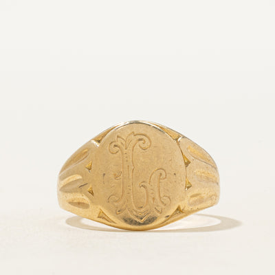 14k Yellow Gold Signet Ring | SZ 6.25