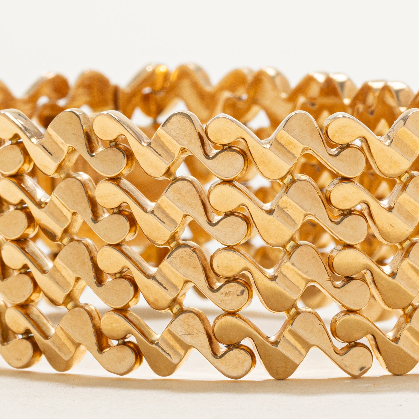 Vintage Italian 18K Yellow Gold Fancy Link Thick Chain Bracelet | 25mm | 7.5" |