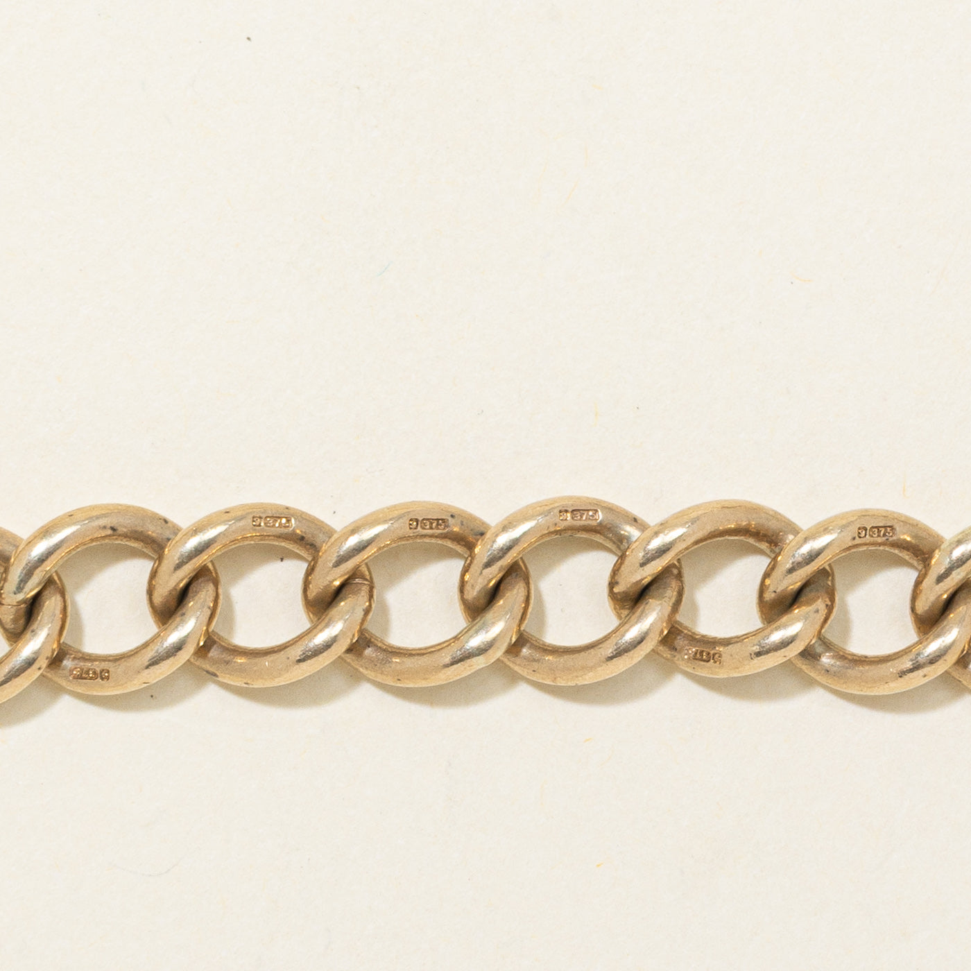 Bracelet chaîne cadenas en or jaune 9 carats avec cœur, Londres 1973 | 8,92 mm | 8 pouces |
