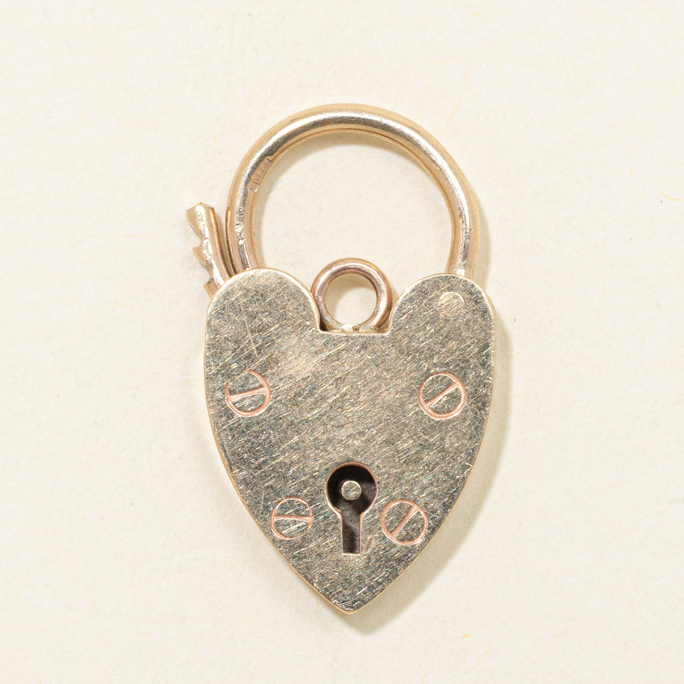 1968 Birmingham 9K Heart Padlock Charm