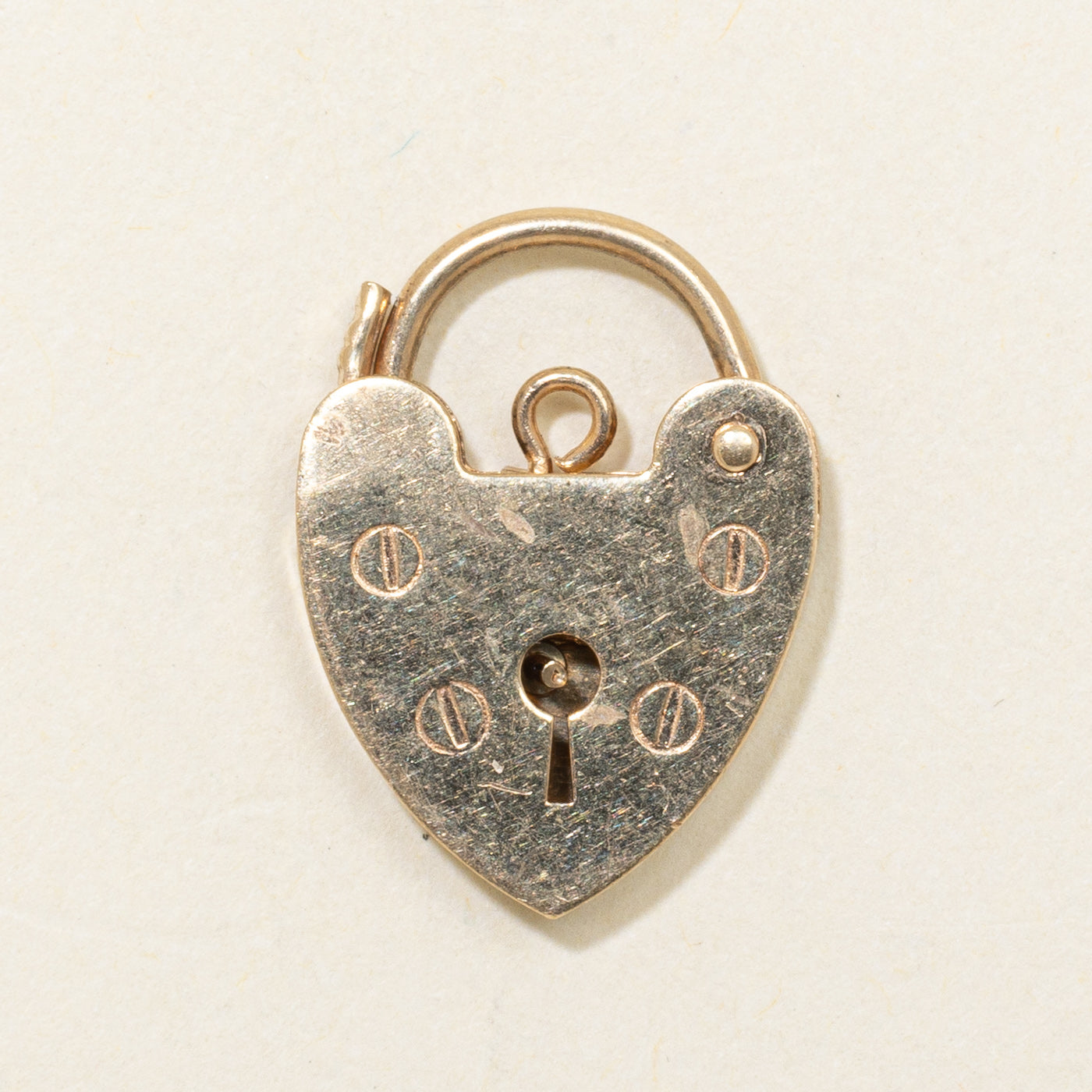 1976 Birmingham 9K Heart Padlock Charm