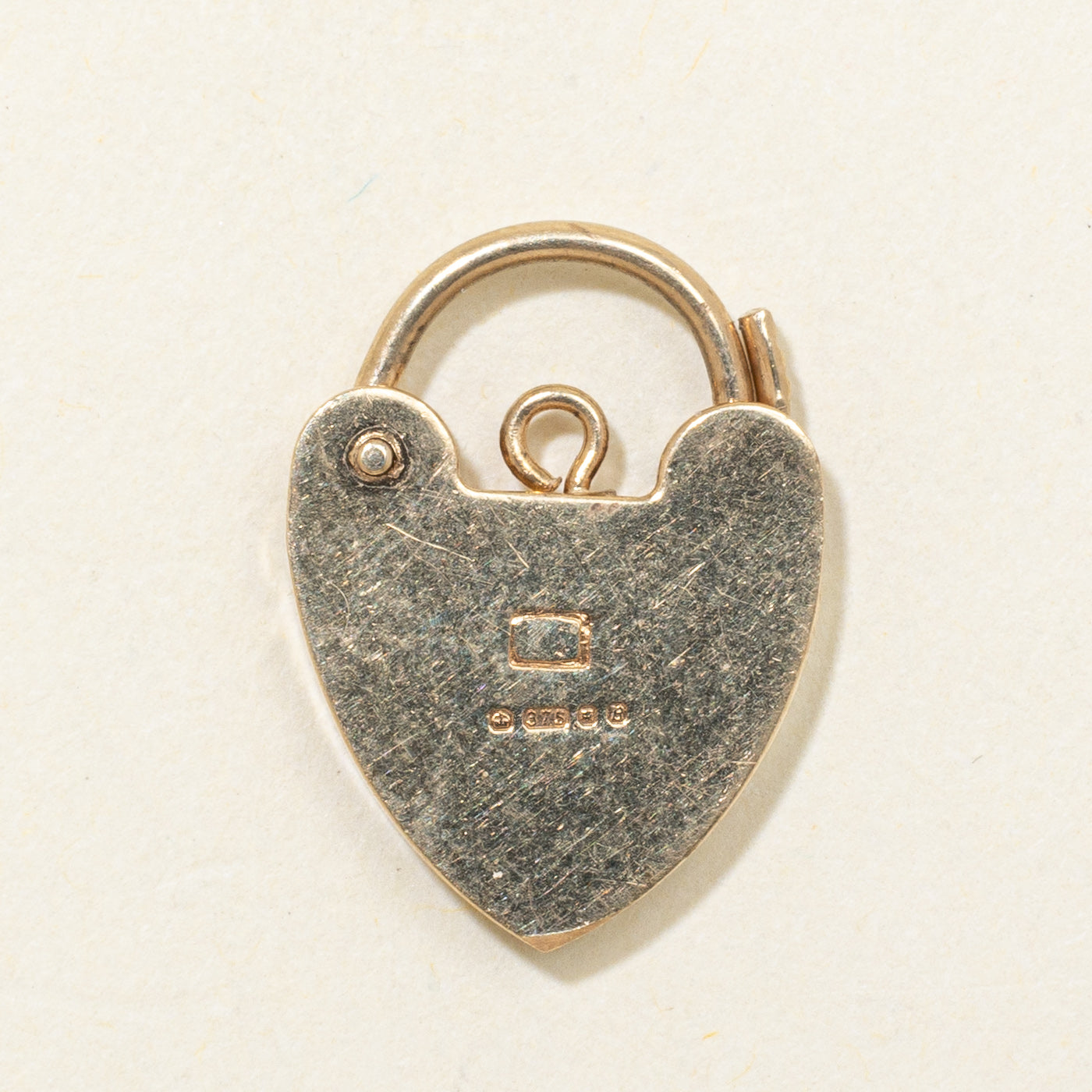1976 Birmingham 9K Heart Padlock Charm