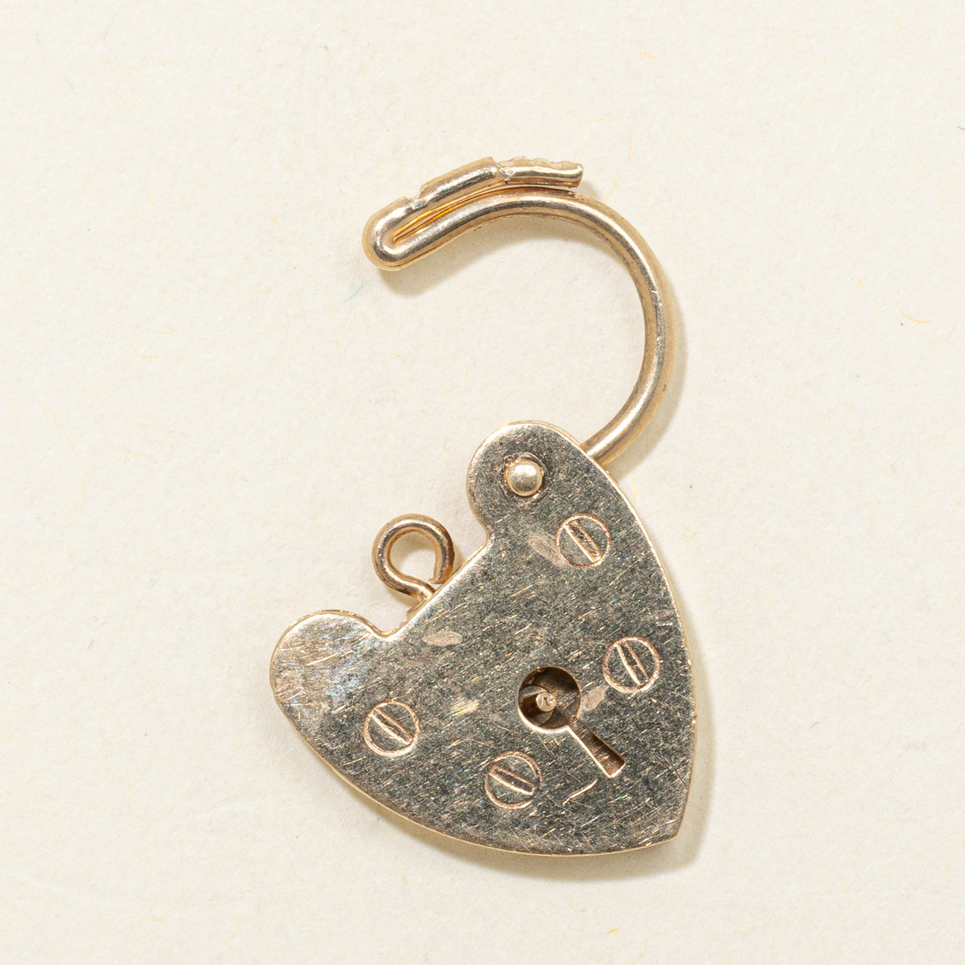 1976 Birmingham 9K Heart Padlock Charm