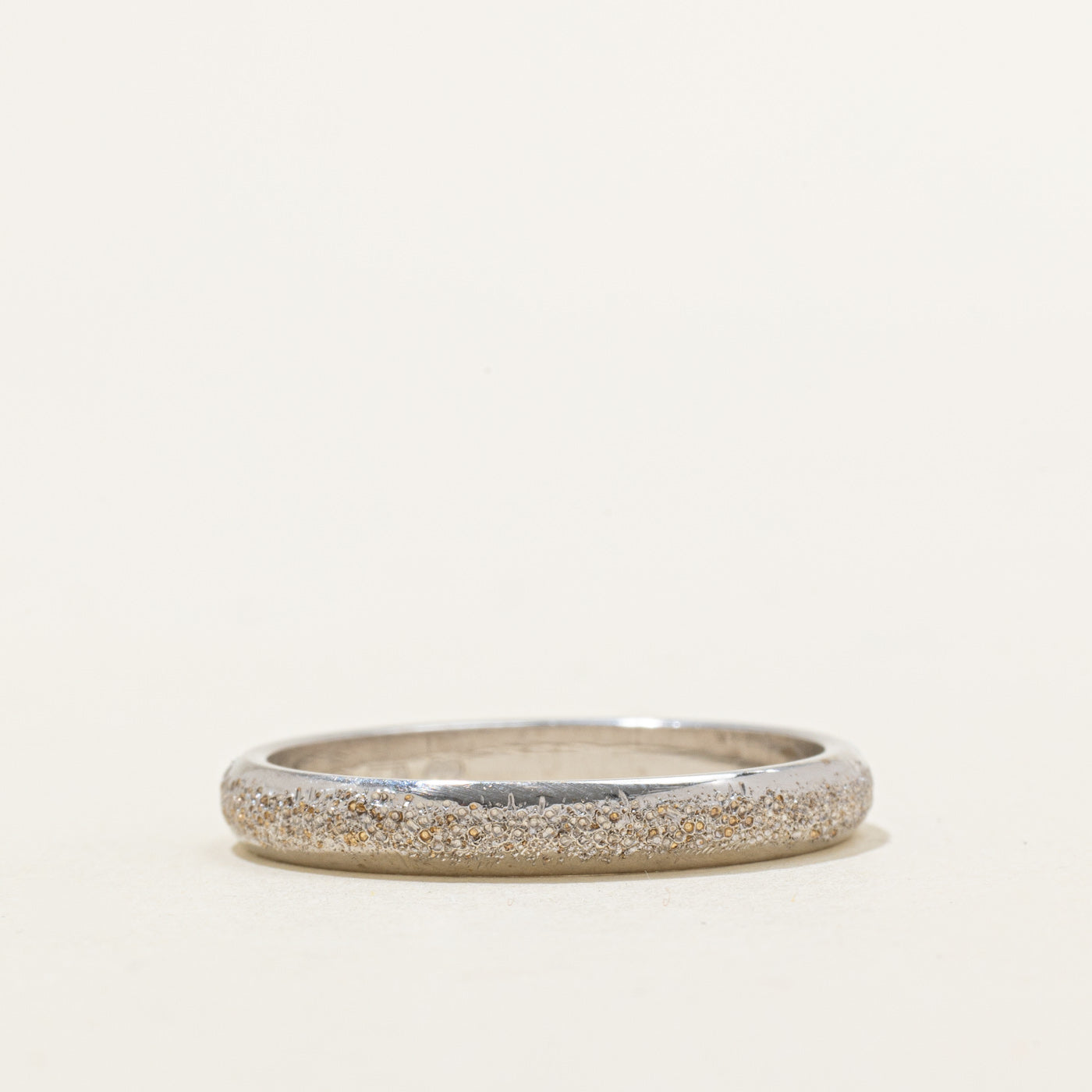 Italian 18K White Gold Textured Band | 3.38mm | SZ 11.25 |