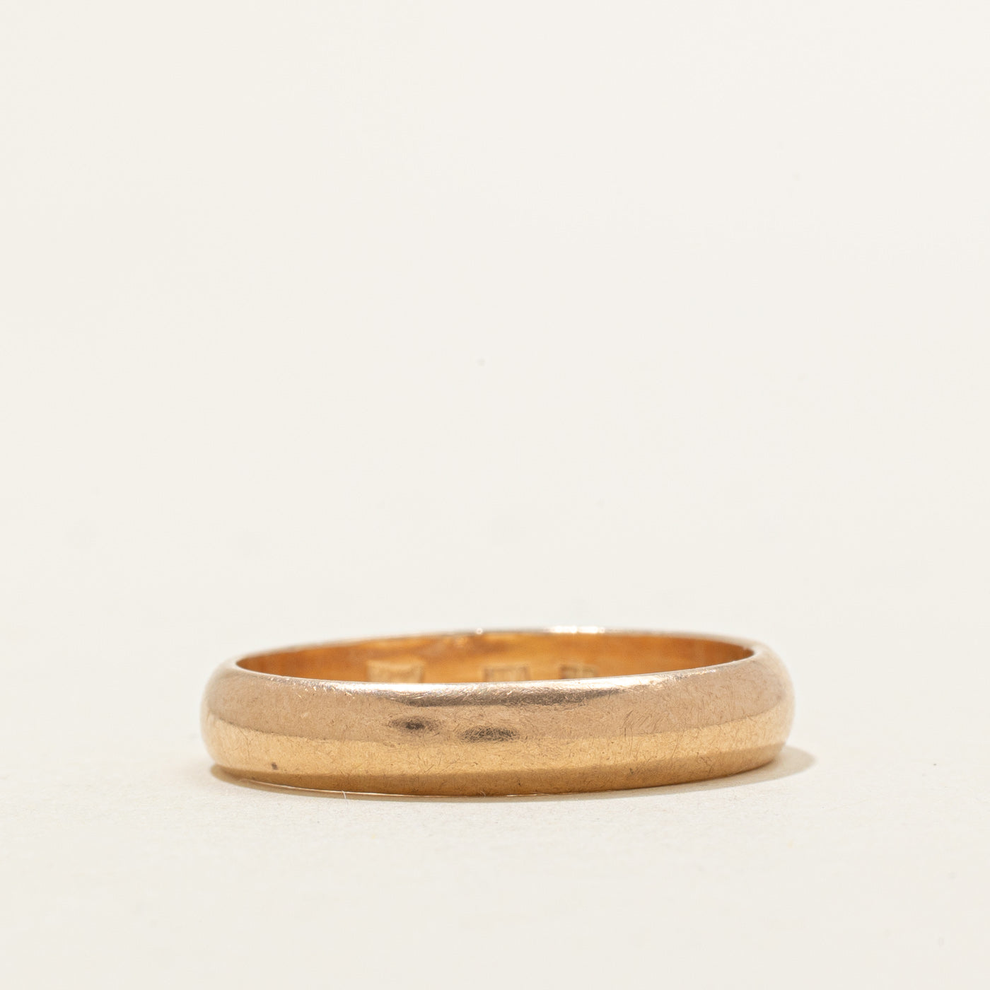 Bague ukrainienne en or rose 14 carats, poinçonnée soviétique, 1977 | 4,14 mm | Taille 10 |