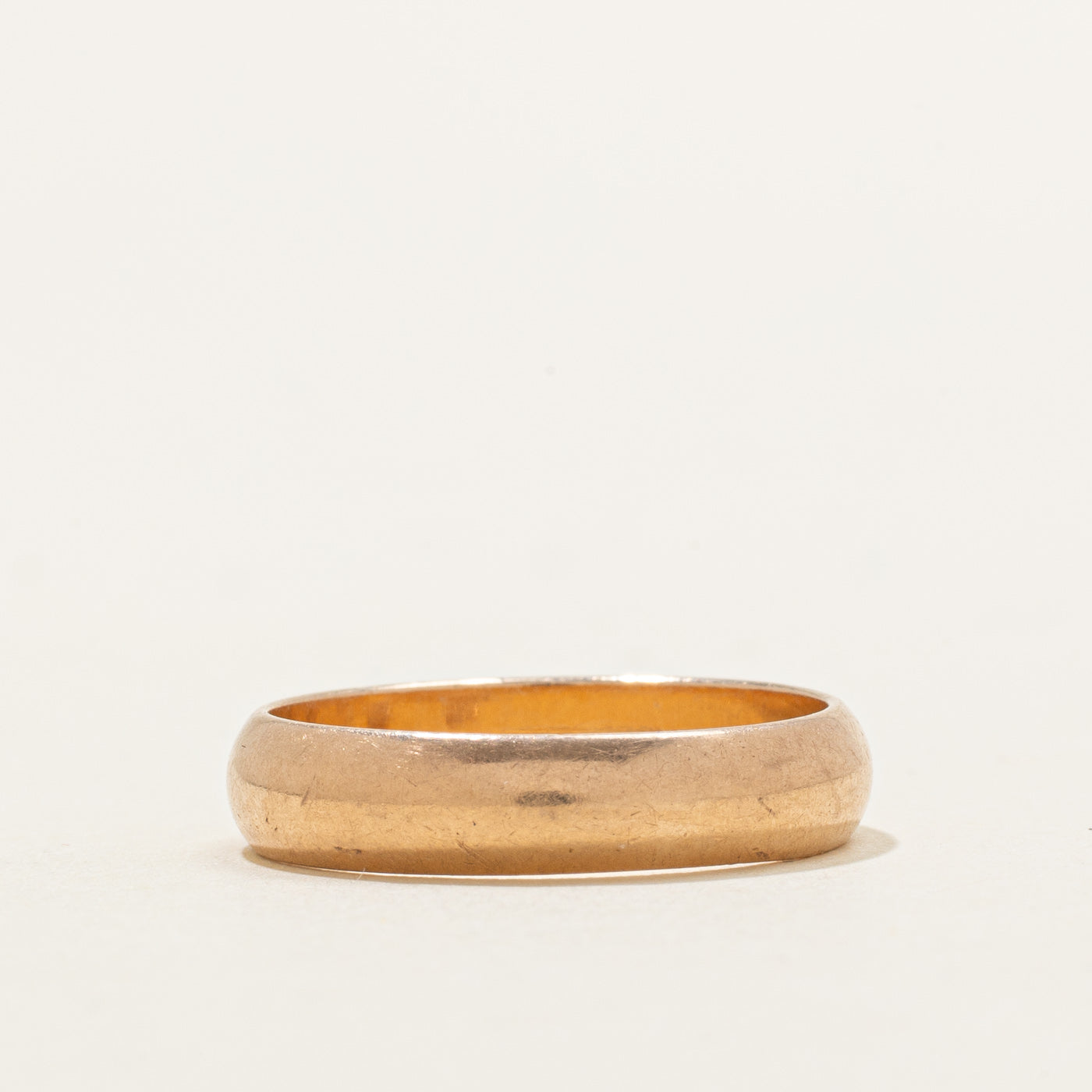 Bague ukrainienne en or rose 14 carats, poinçonnée soviétique, 1987 | 4,32 mm | Taille 6,75 |