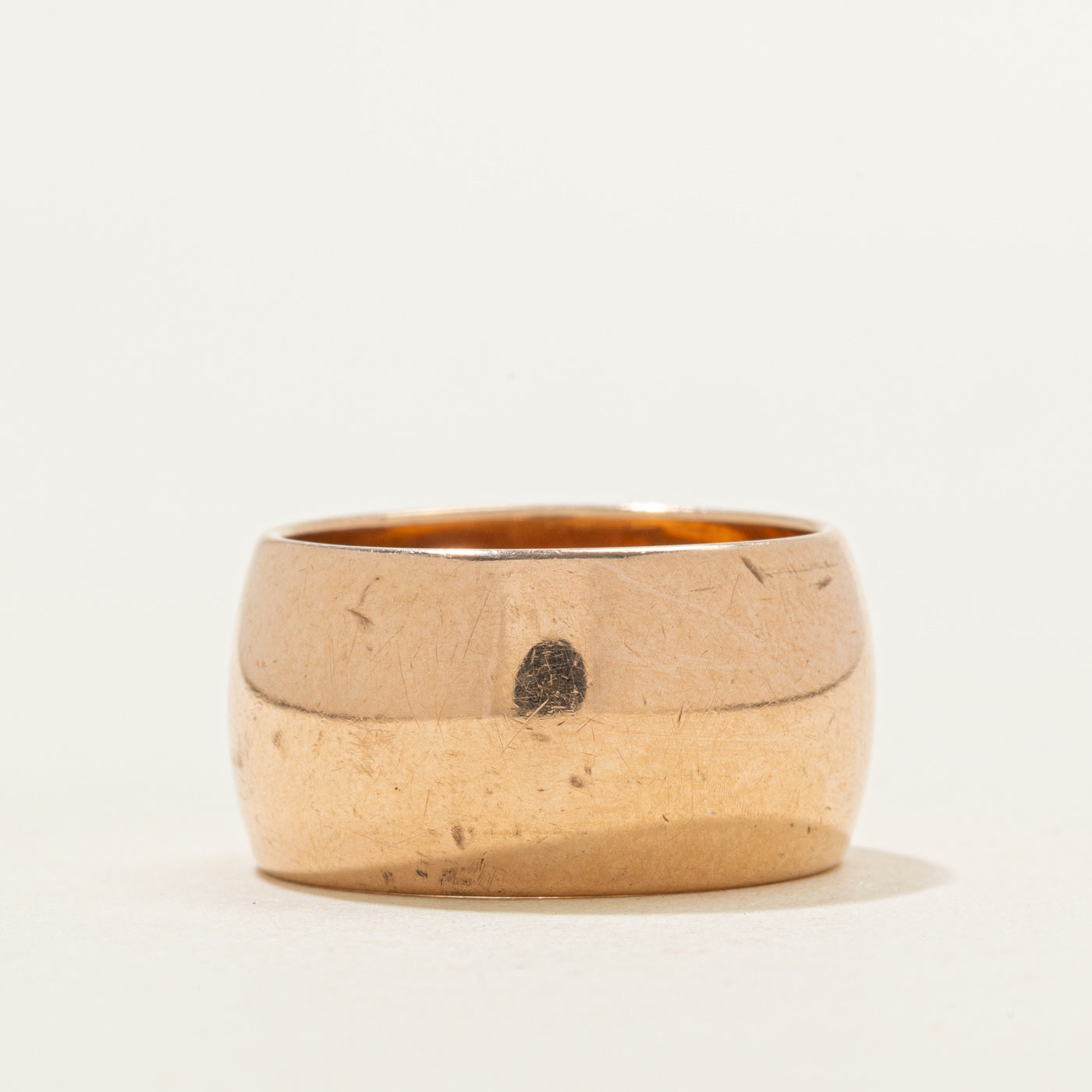 Bague de cigare ukrainienne en or rose 14 carats de 1973 | 10,75 mm | Taille 6,75 |