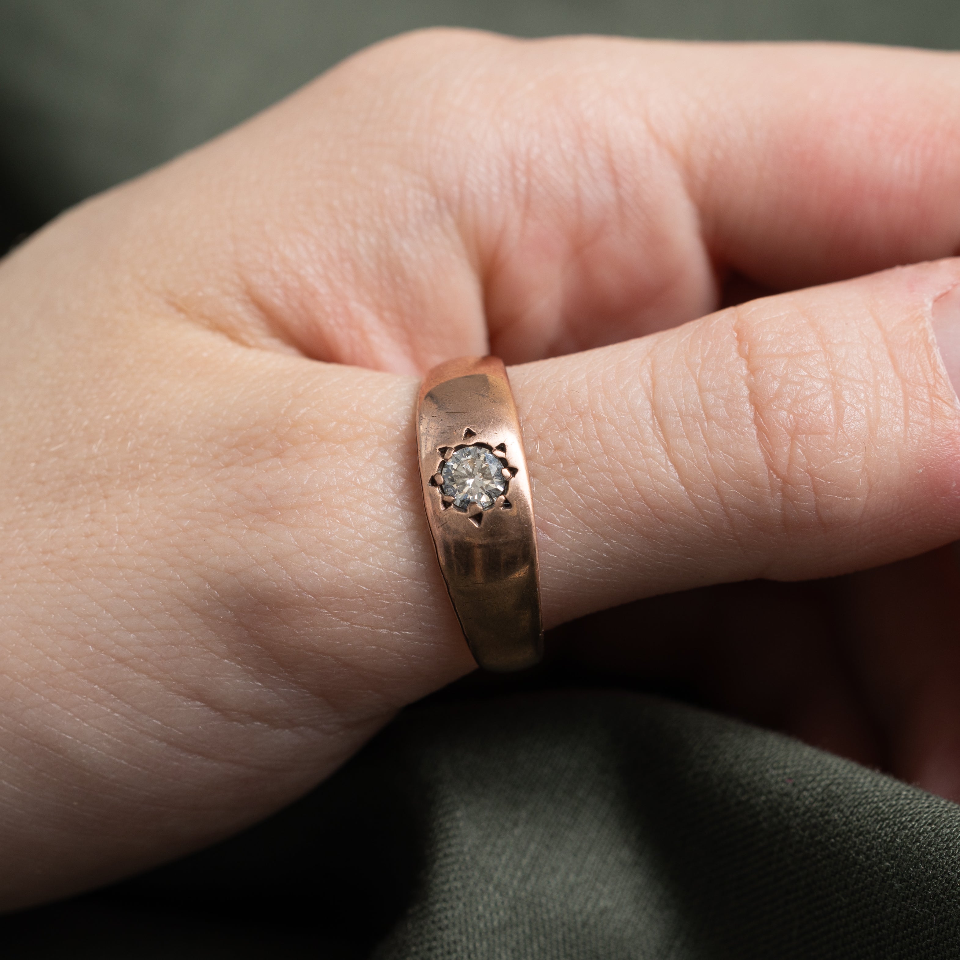 Bague solitaire sertie d'un diamant étoile | 0,30 ct | Taille 10