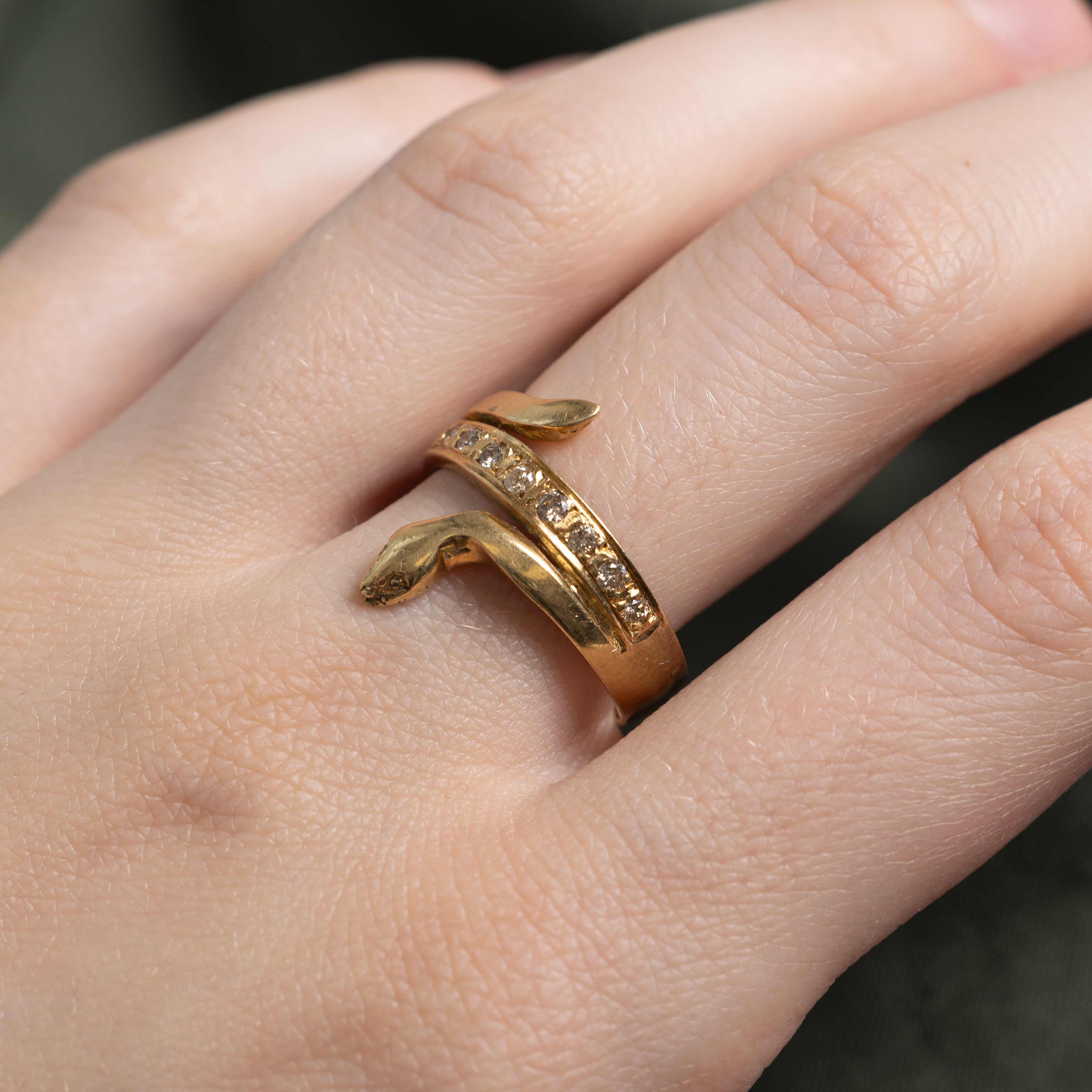 Diamond Coiled Snake Ring | 0.08ctw | SZ 8.5