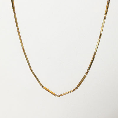 14k Yellow Gold Bar Link Watch Chain | 13