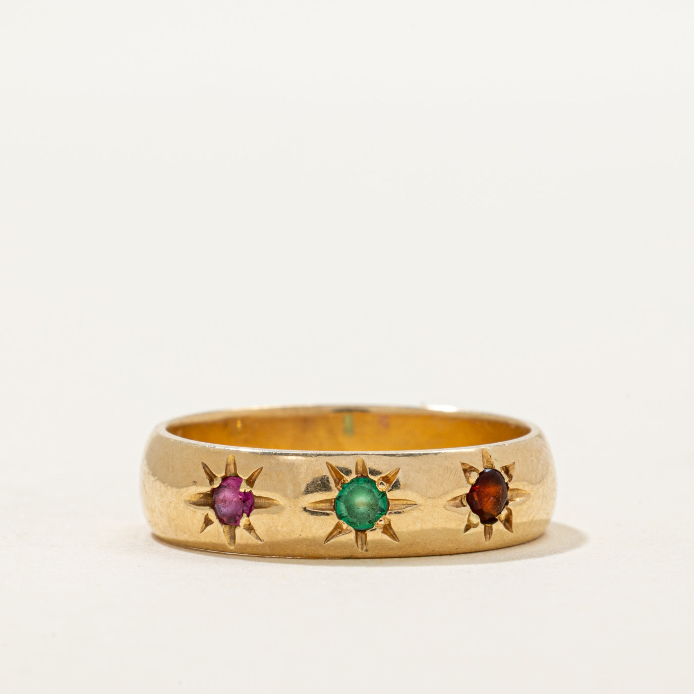 Star Set Ruby, Garnet, Synthetic Spinel Band | 0.22ctw | SZ 7.75