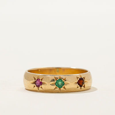 Star Set Ruby, Garnet, Synthetic Spinel Band | 0.22ctw | SZ 7.75