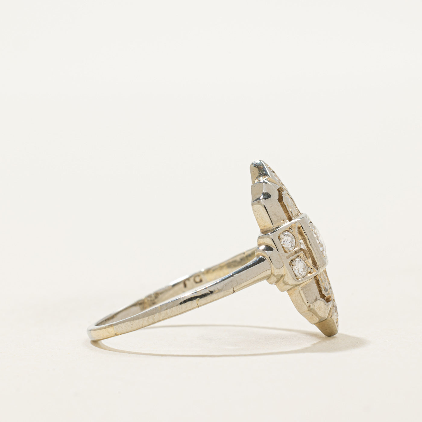 Bague en diamant des années 1940 | 0,26 ct | Taille 7,5