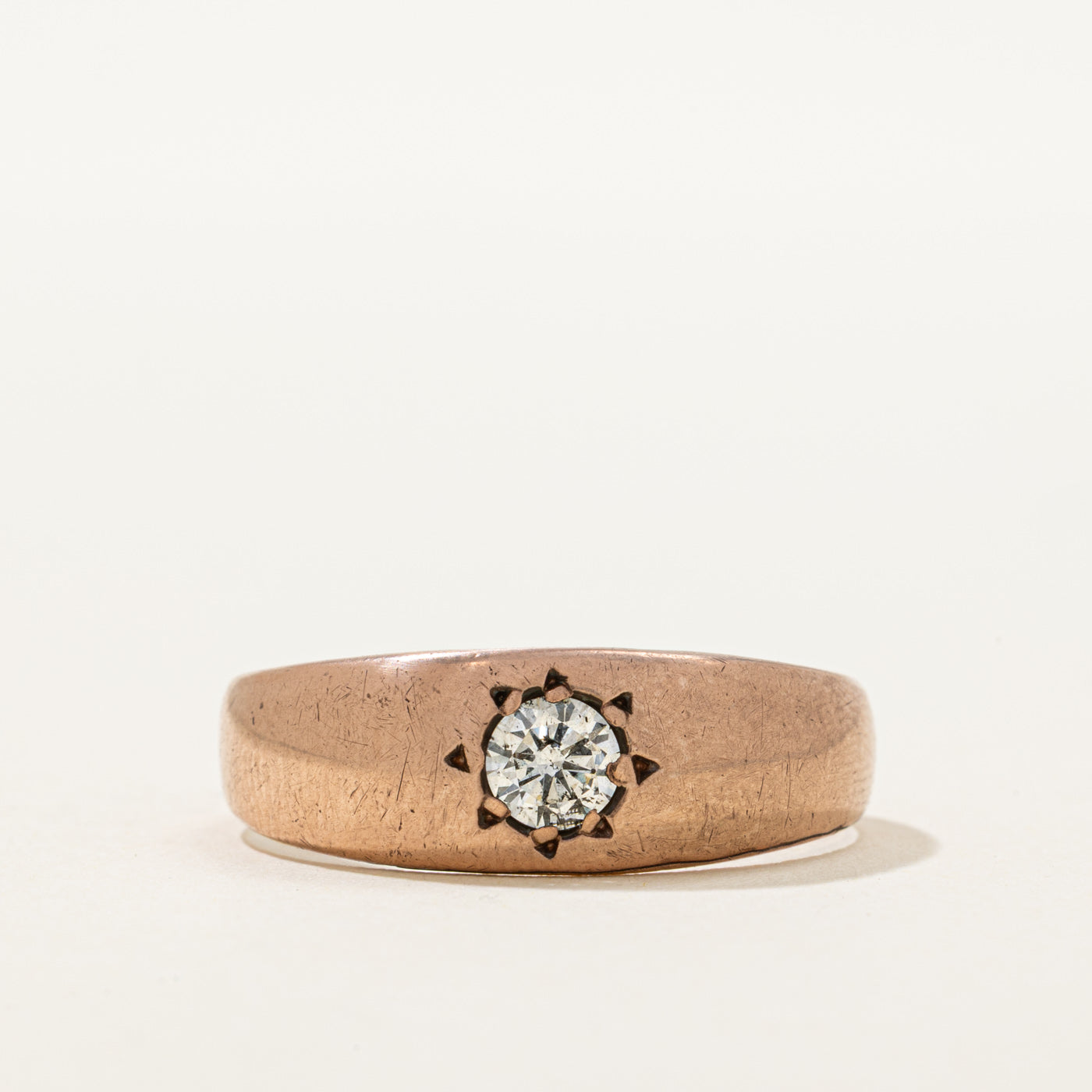 Bague solitaire sertie d'un diamant étoile | 0,30 ct | Taille 10