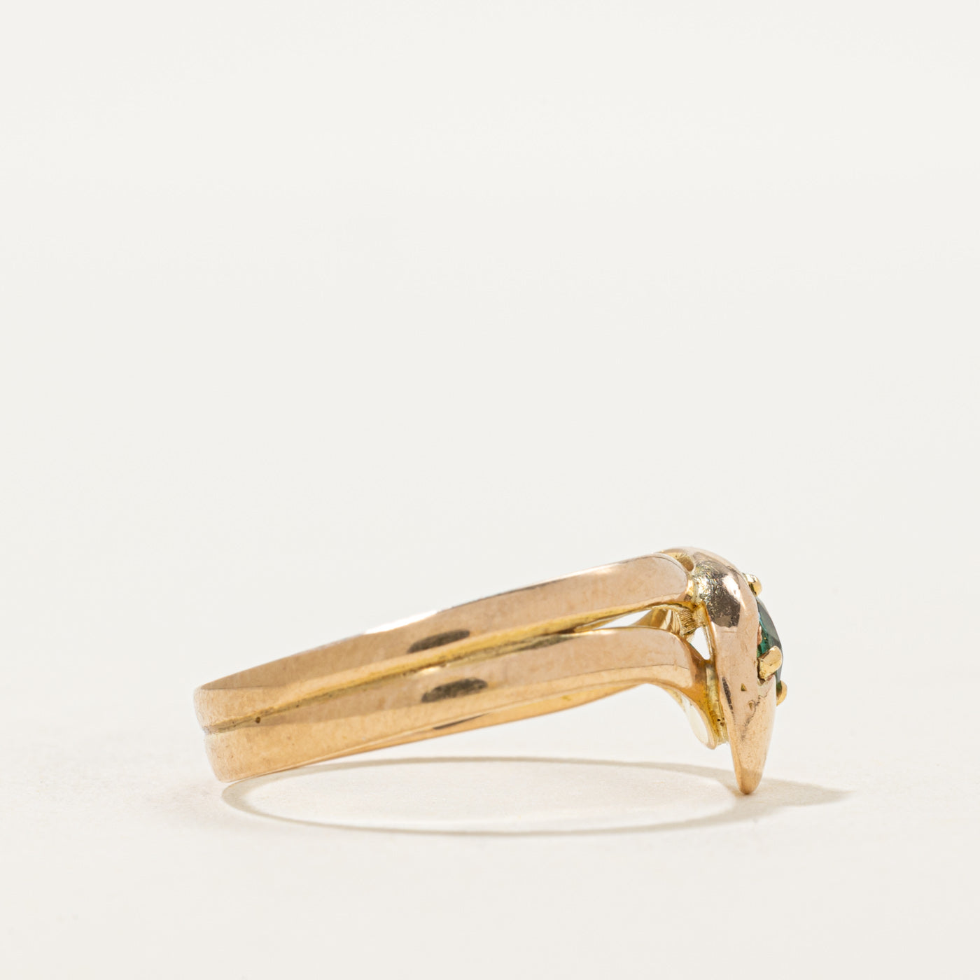 Green Tourmaline Snake Ring | 0.12ct | SZ 7.5