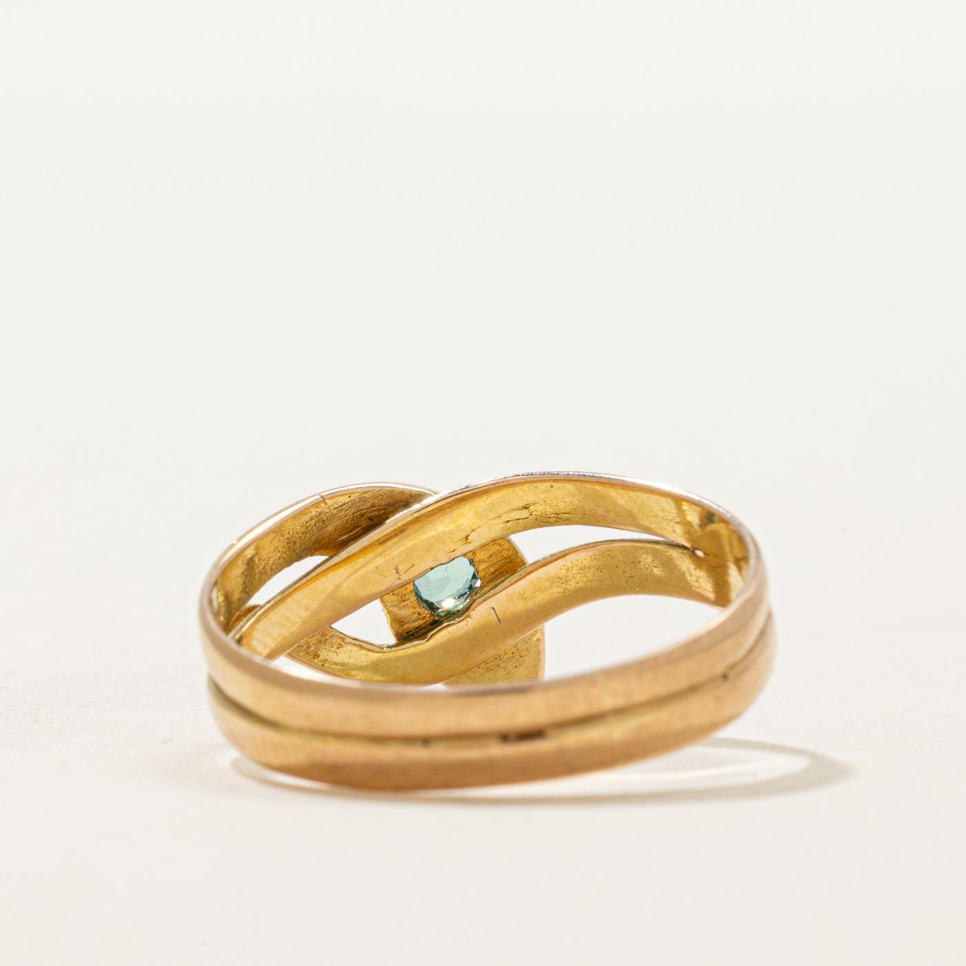 Green Tourmaline Snake Ring | 0.12ct | SZ 7.5