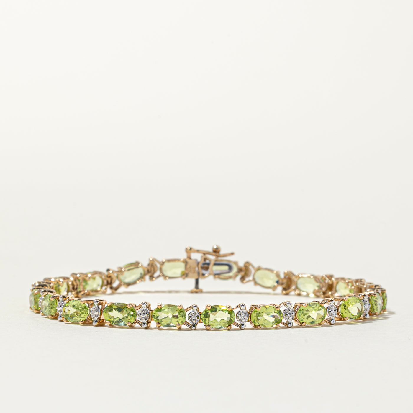 10k Peridot Gemstone Bracelet | 8.54ctw | 7"