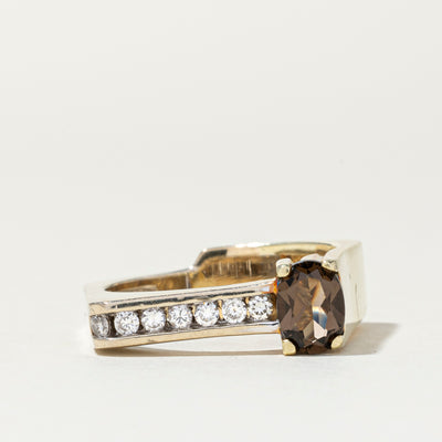 Smoky Quartz & Diamond Ring | 0.62ct, 0.19ctw | SZ 8