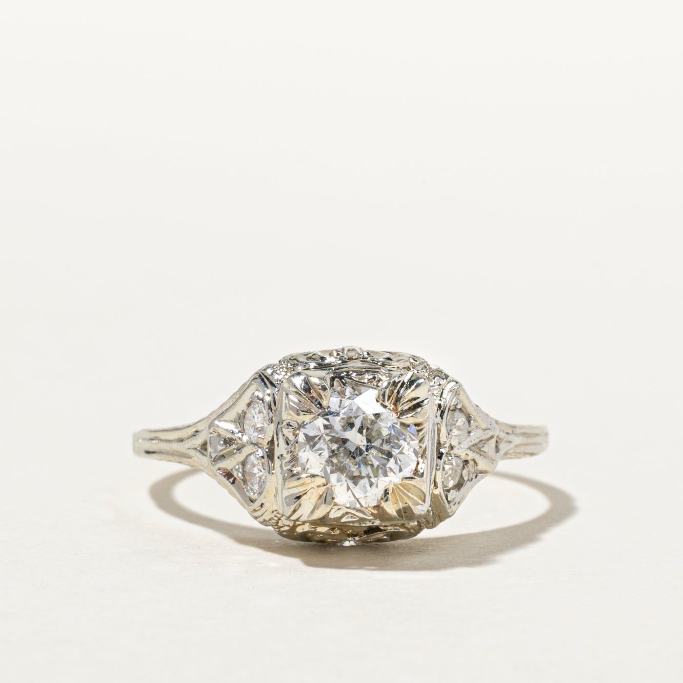 Vintage Diamond Ornate Ring | 0.82ctw | SZ 8