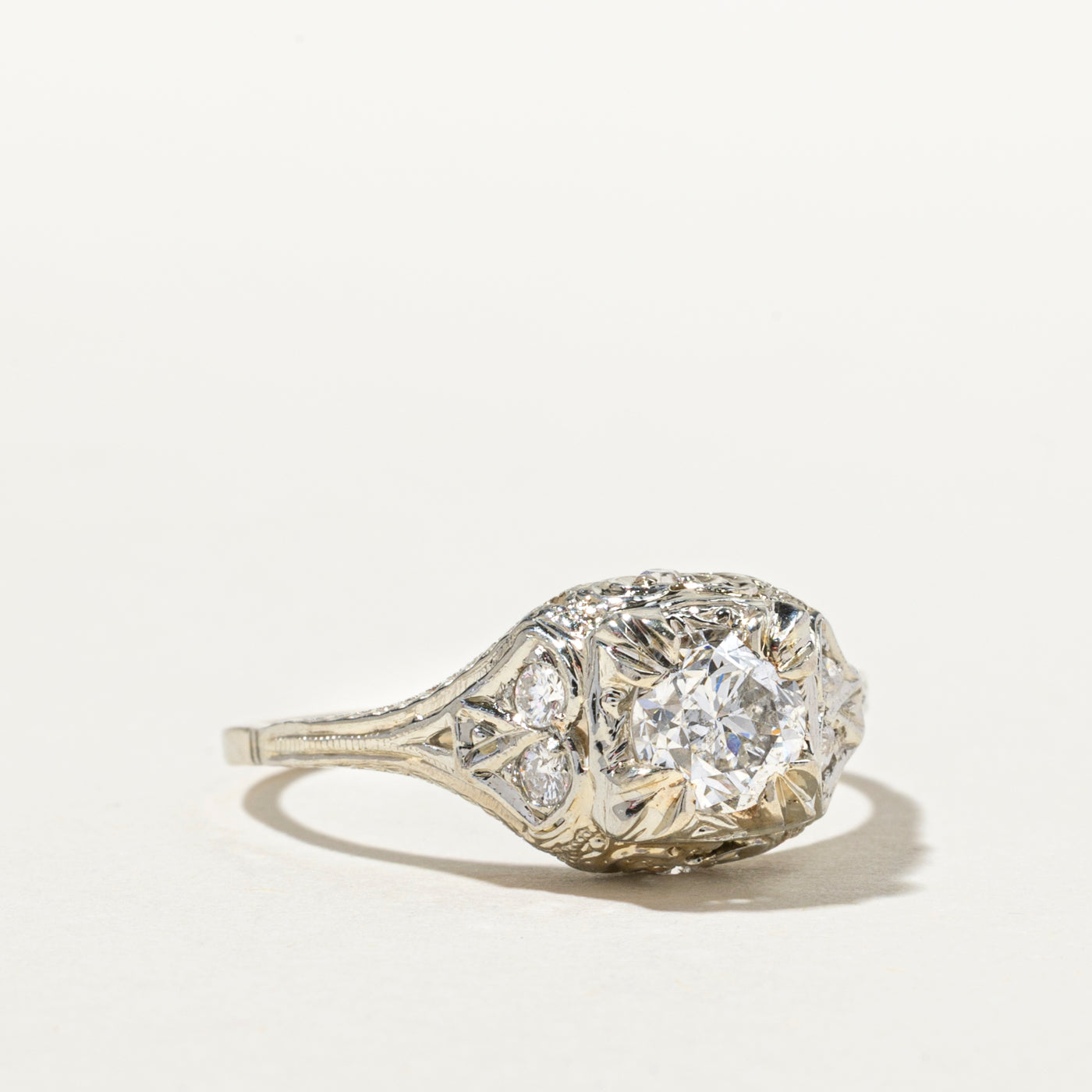 Vintage Diamond Ornate Ring | 0.82ctw | SZ 8
