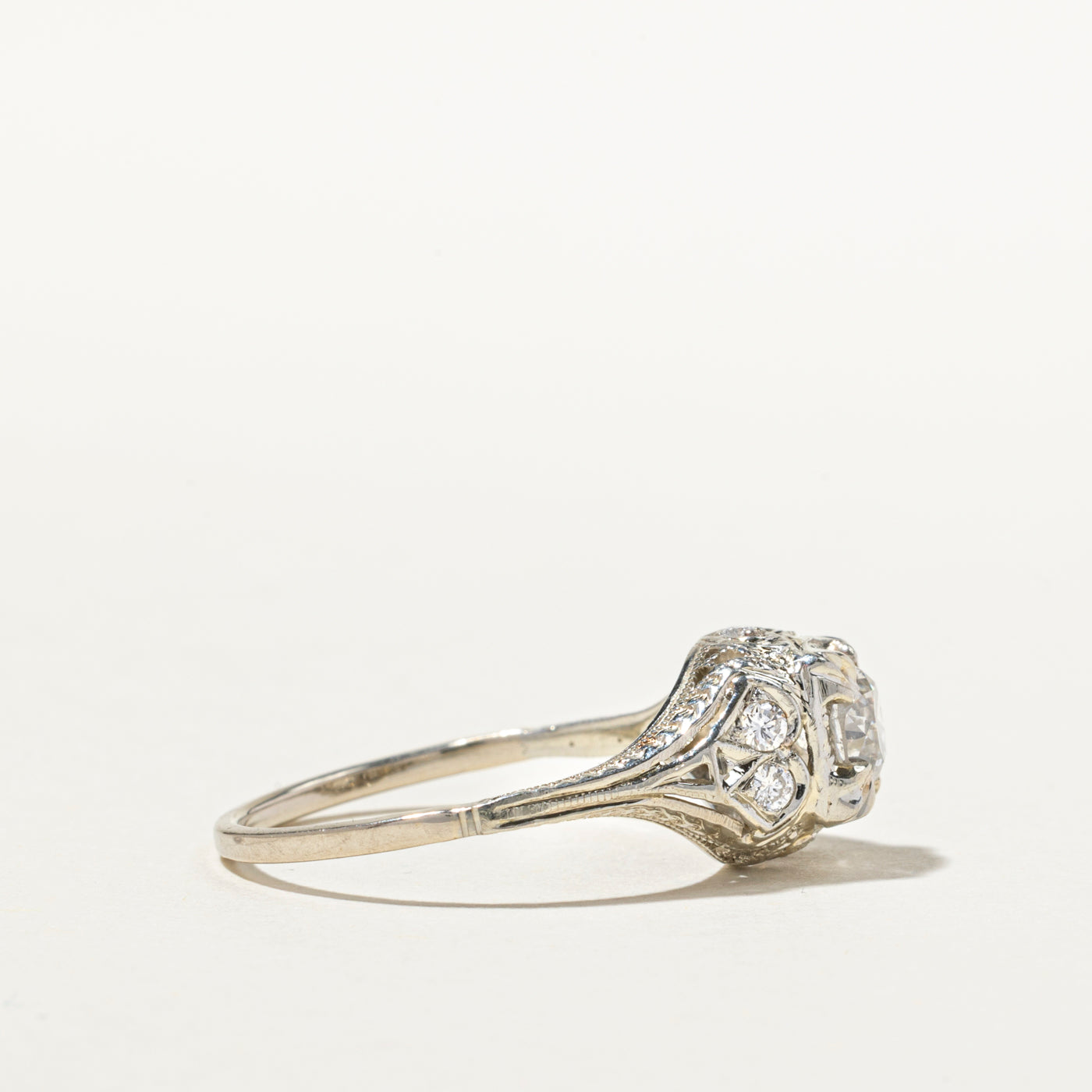 Vintage Diamond Ornate Ring | 0.82ctw | SZ 8