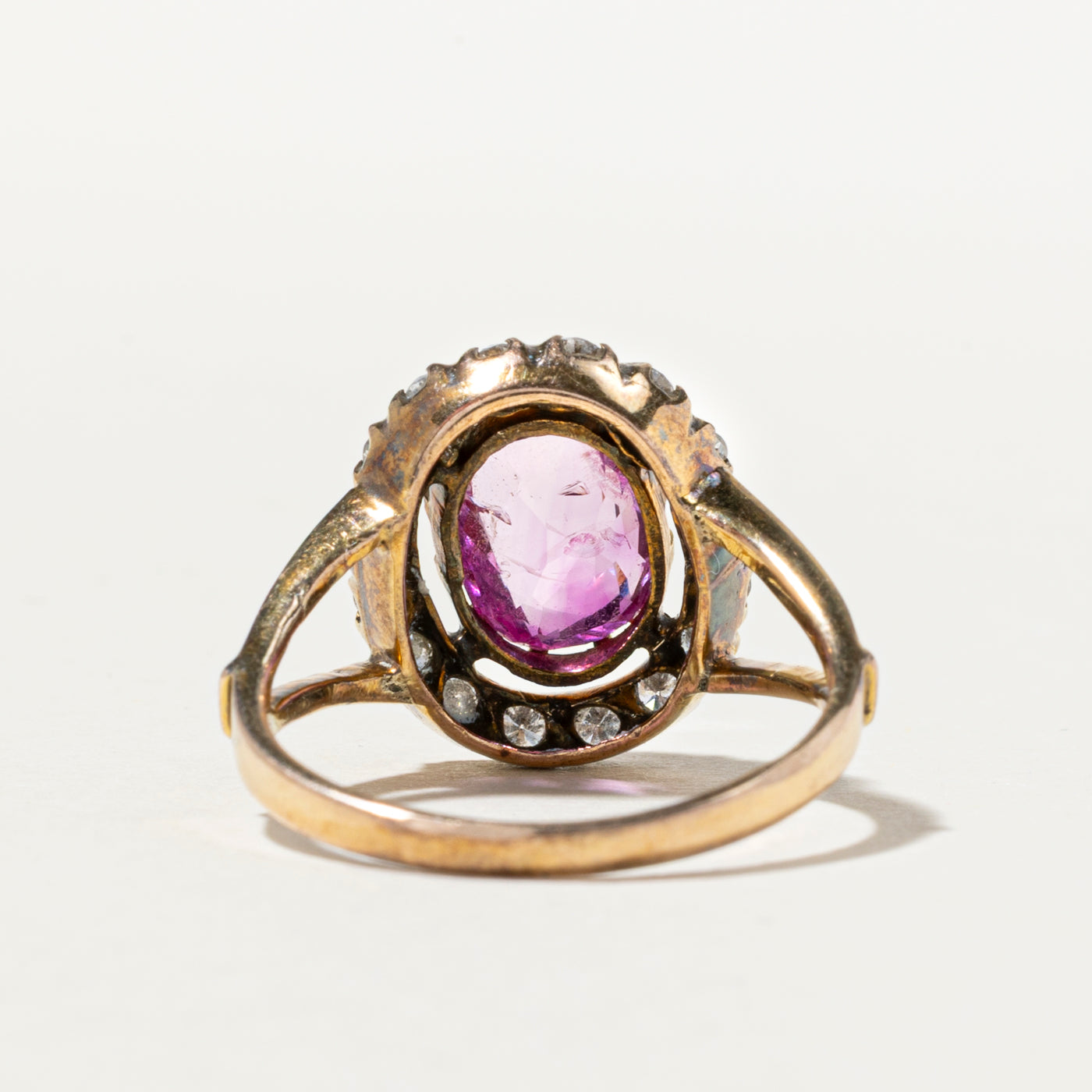 Pink Sapphire & Diamond Halo Cocktail Ring | 1.70ct, 0.40ctw | SZ 6.5
