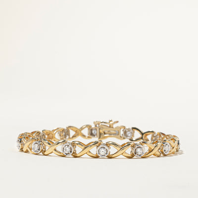 Bezel Set Diamond Infinity Bracelet | 0.98ctw | 7.25