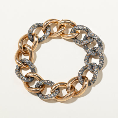 Diamond Curb Link Chunky Bracelet | 8.90ctw | 8