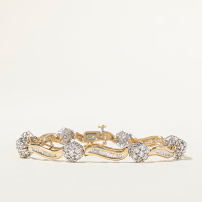 Diamond Cluster Tennis Bracelet | 2.71ctw | 7.5