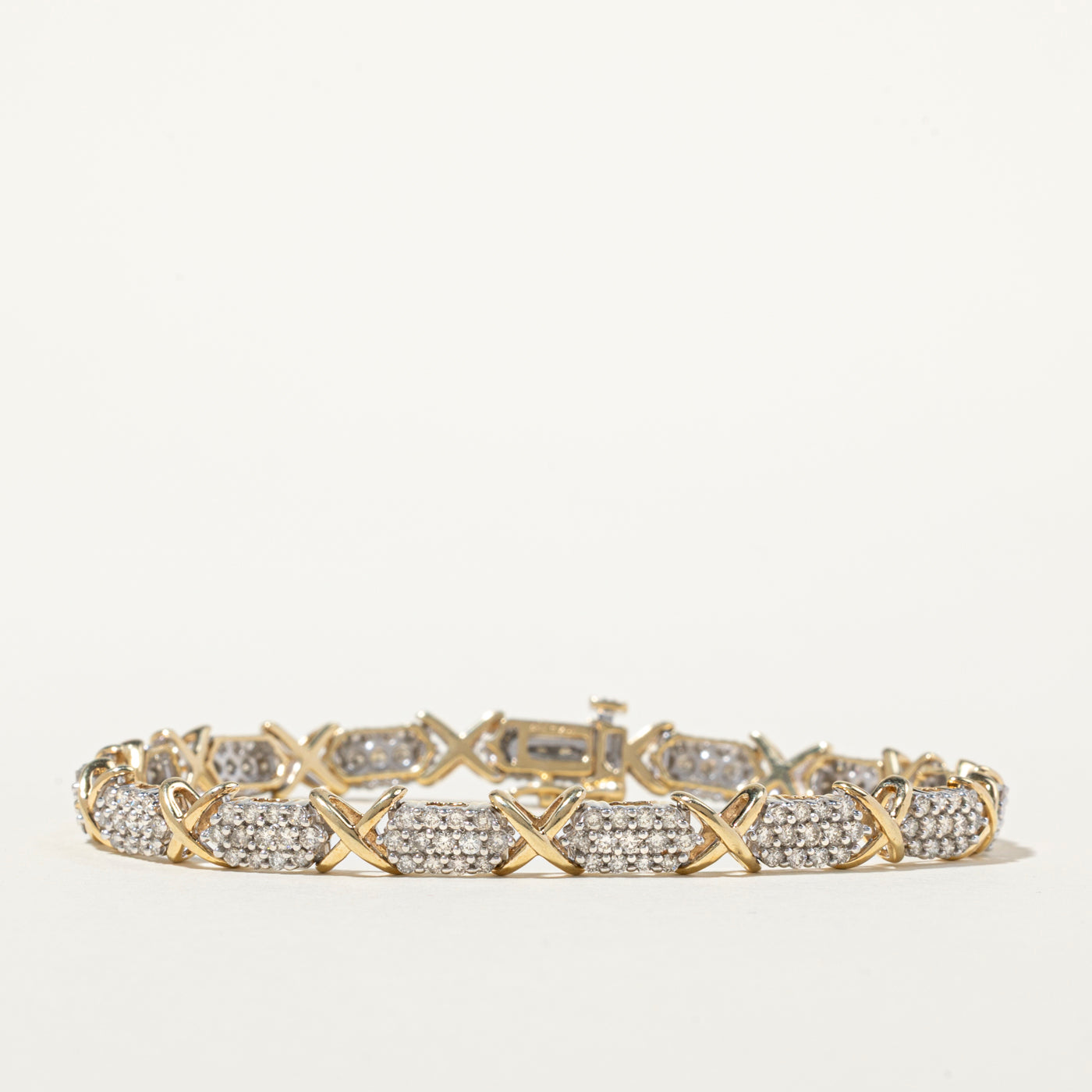 Diamond Cluster X Tennis Bracelet | 2.83ctw | 7.5"