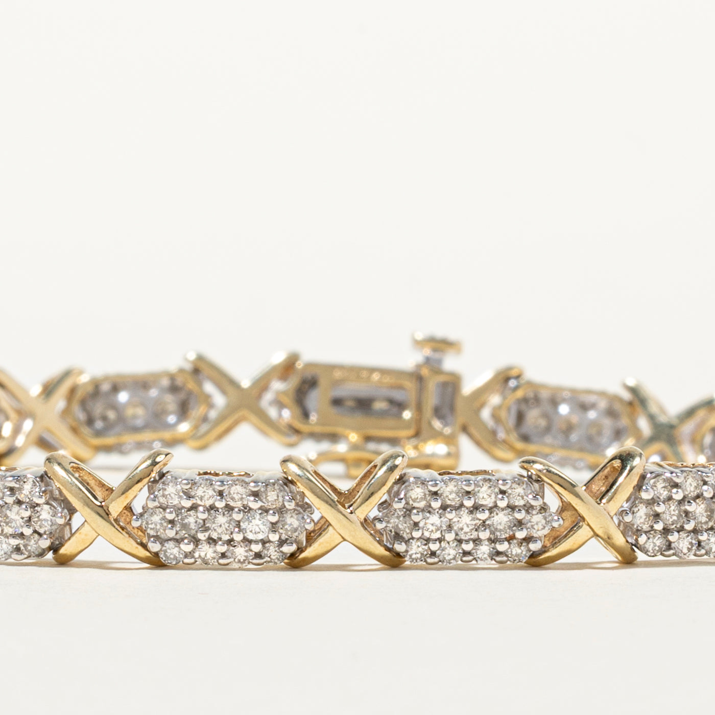 Diamond Cluster X Tennis Bracelet | 2.83ctw | 7.5"