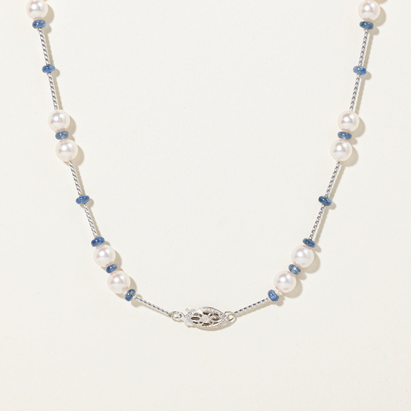 Sapphire Bead & Cultured Pearls Satellite Necklace | 21"