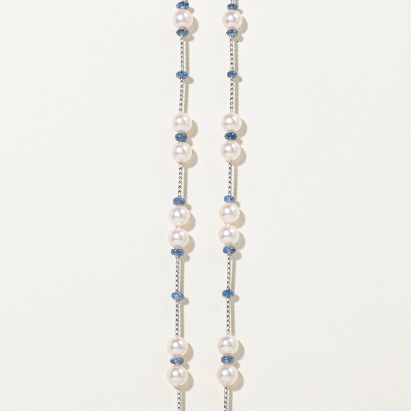 Sapphire Bead & Cultured Pearls Satellite Necklace | 21"