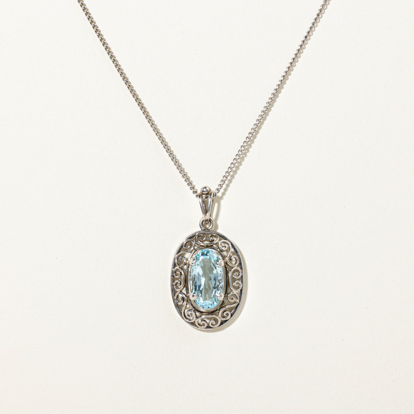 Aquamarine Large Pendant Necklace | 4.38ct | 14"
