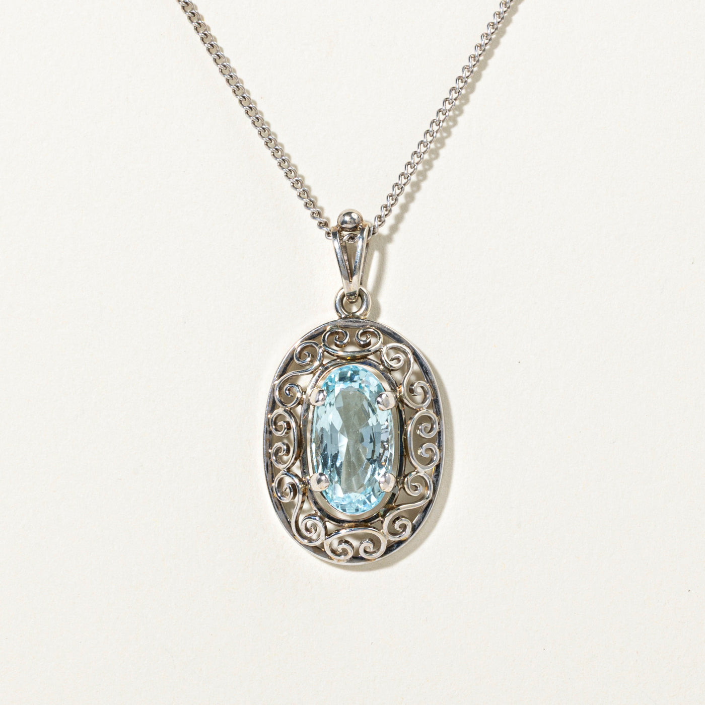 Aquamarine Large Pendant Necklace | 4.38ct | 14"