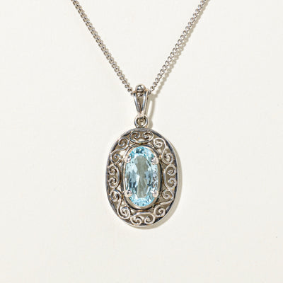 Aquamarine Large Pendant Necklace | 4.38ct | 14