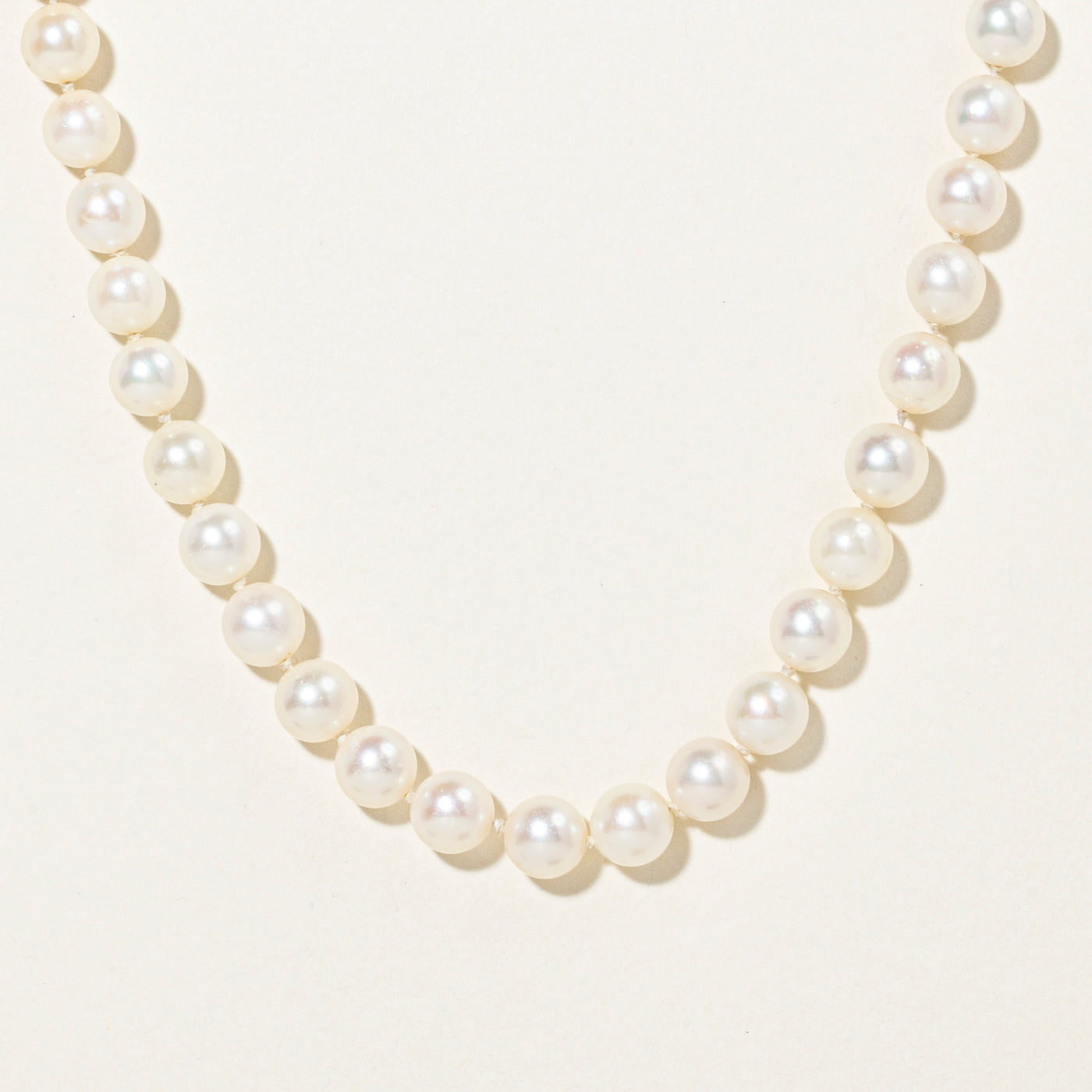 White Gold Pearl Strand Pendant Necklace | 15"