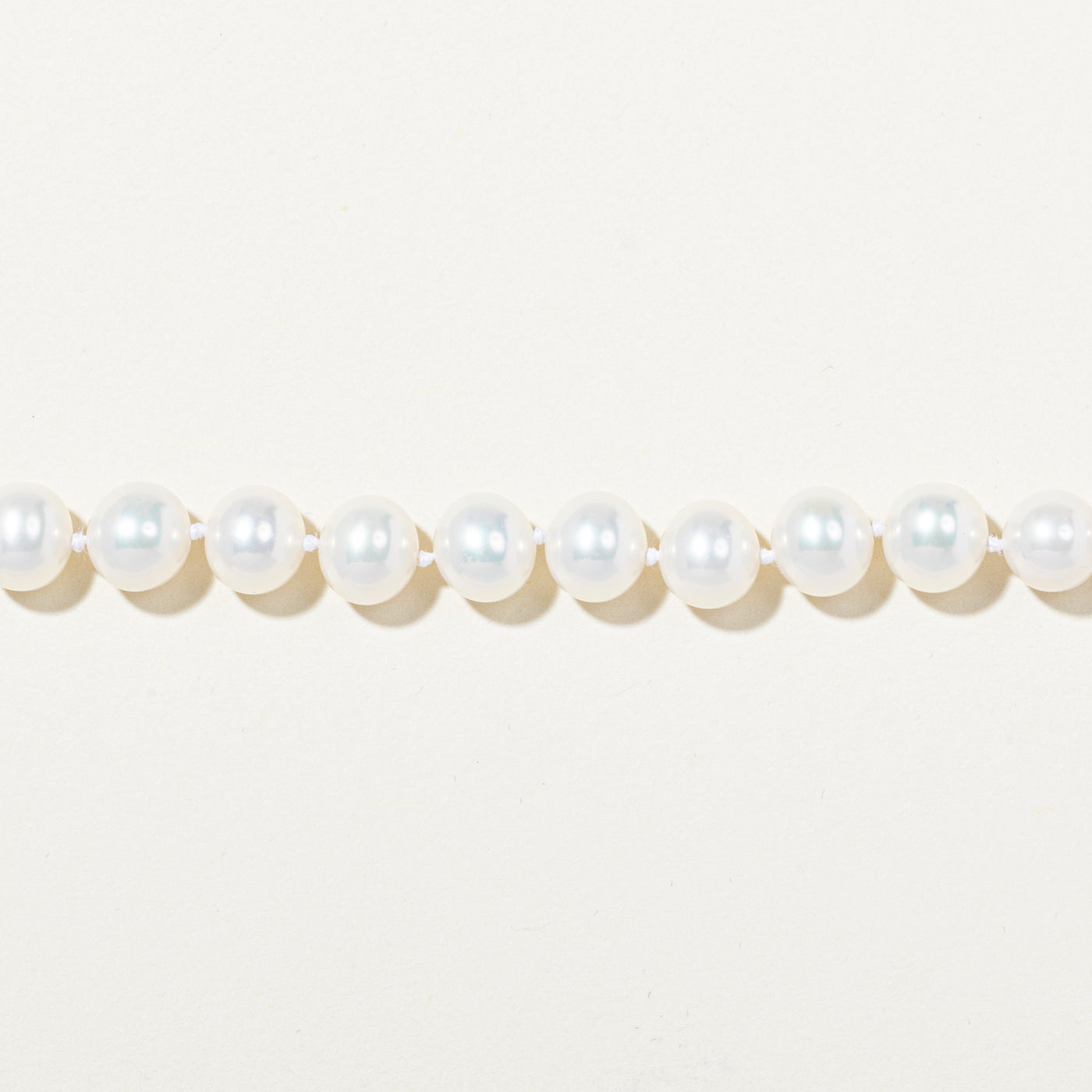 14k White Gold Pearl Strand Bracelet | 8"