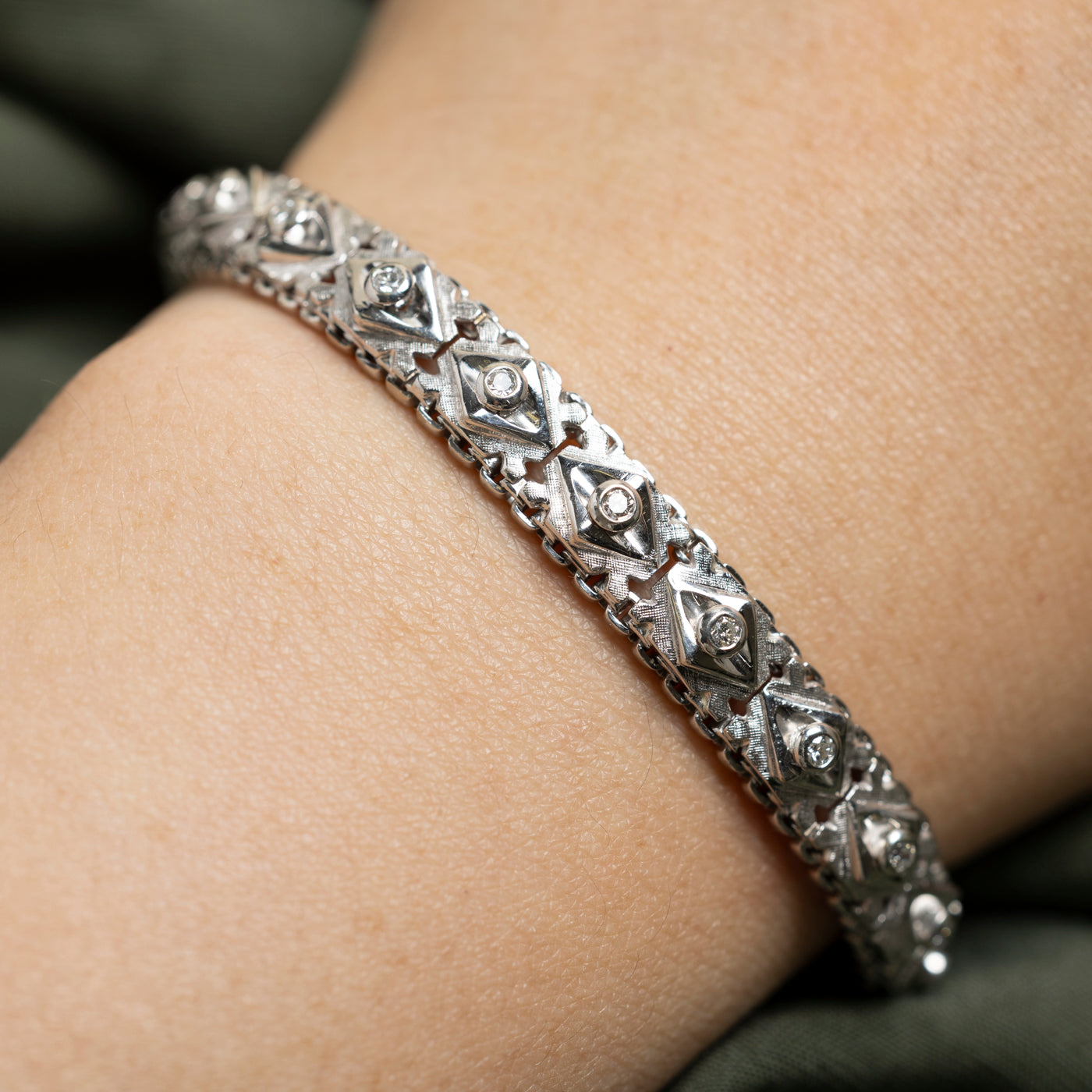 Diamond Ornate Bracelet | 0.42ctw | 7"